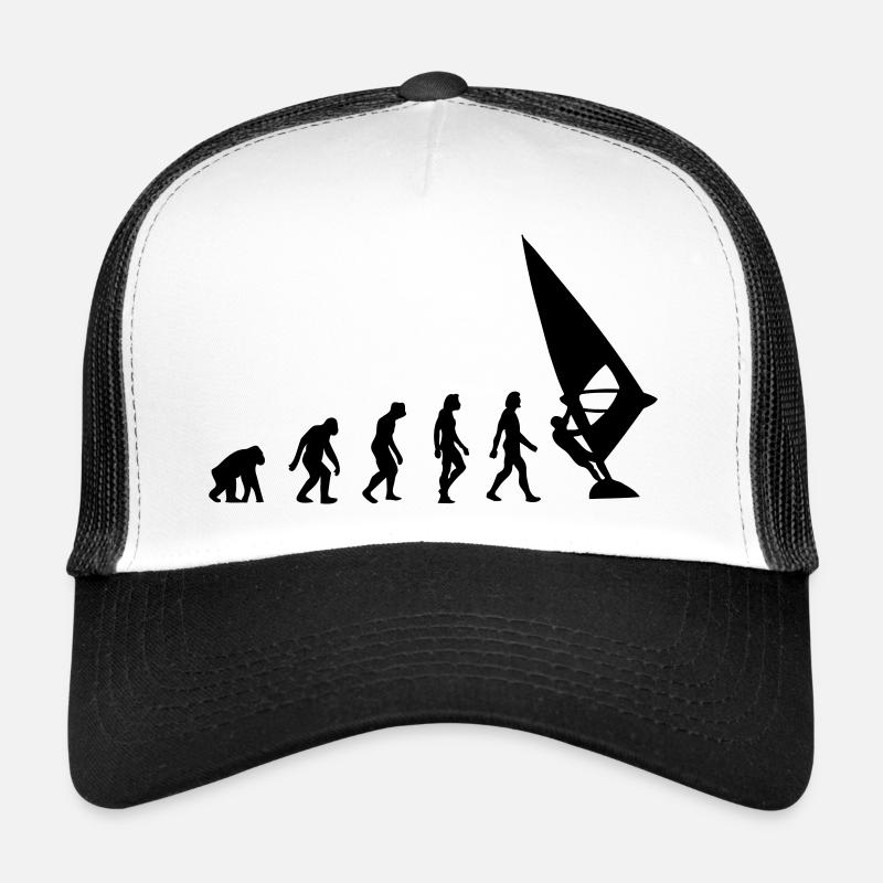 L évolution de la planche à voile - Casquette trucker  - blanc/noir