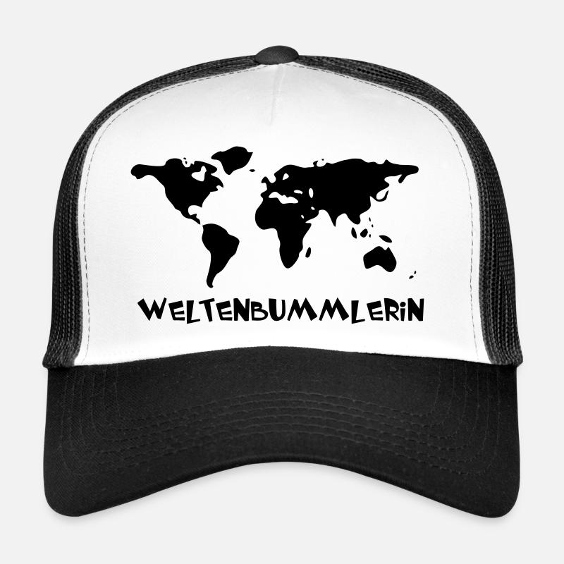 WeltenbummlerIN - Trucker Cap - Weiß/Schwarz