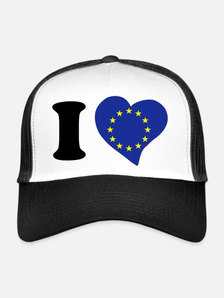 I love EU - Trucker Cap - white/black - Front