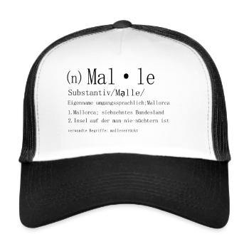 Malle - Trucker Cap - white/black - Front