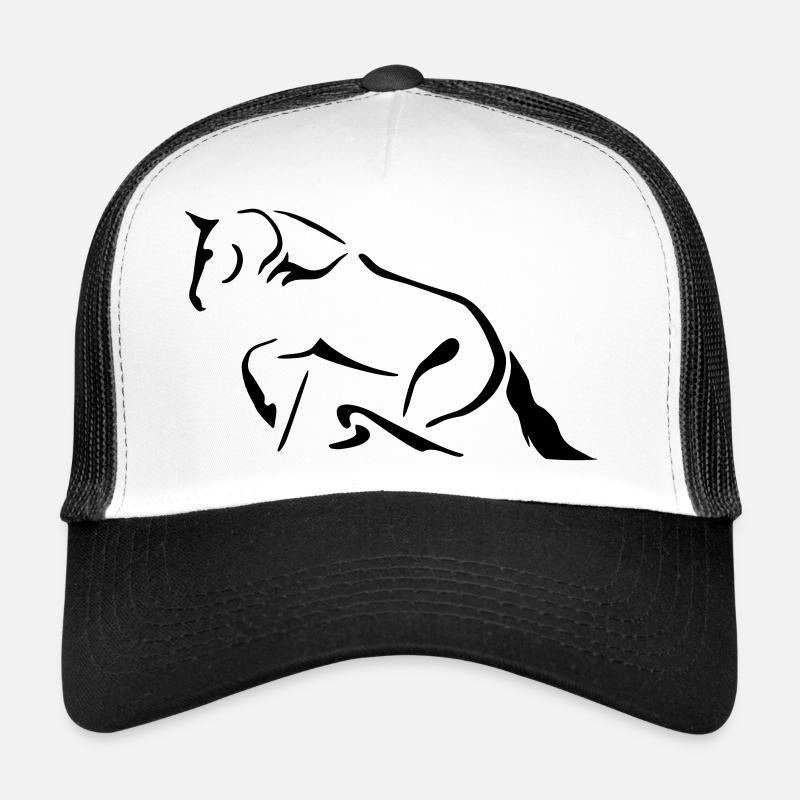 Cheval de l’Ouest - Casquette trucker  - blanc/noir