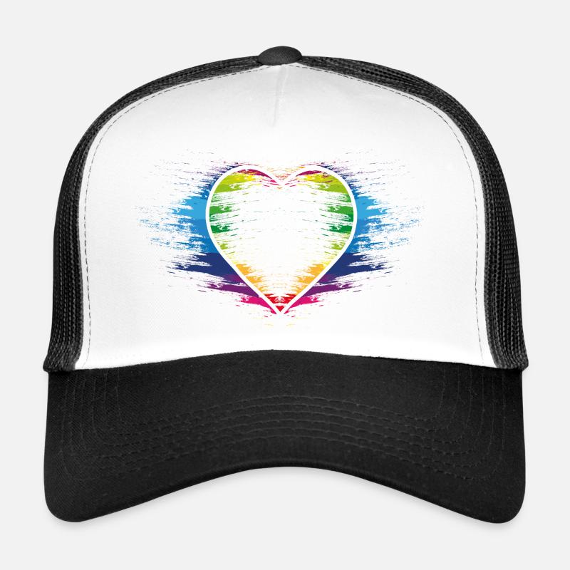 Regenbogen Herz Trucker Cap