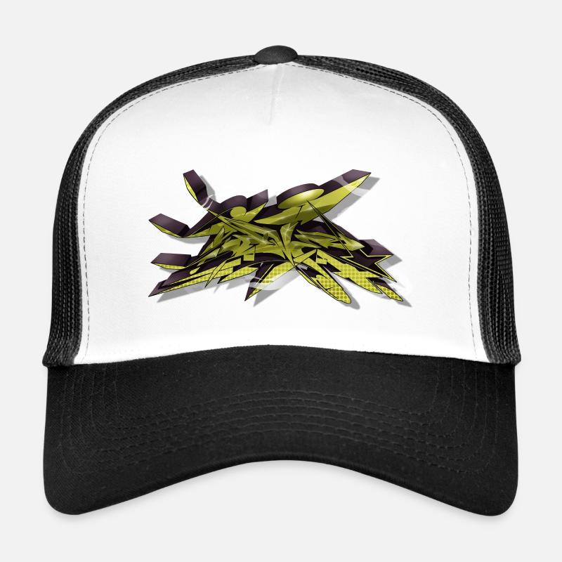 Graffiti gold & black - Trucker Cap - white/black
