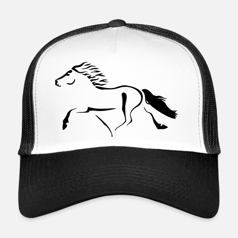 Islandpferd Pass - Trucker Cap - Weiß/Schwarz