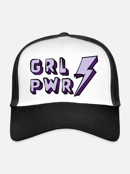Illustration of Girl Power and Energy - Trucker Cap - white/black