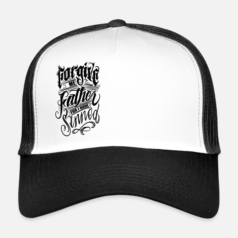 Pardonne-moi Père car j’ai péché Vector noir Casquette trucker 