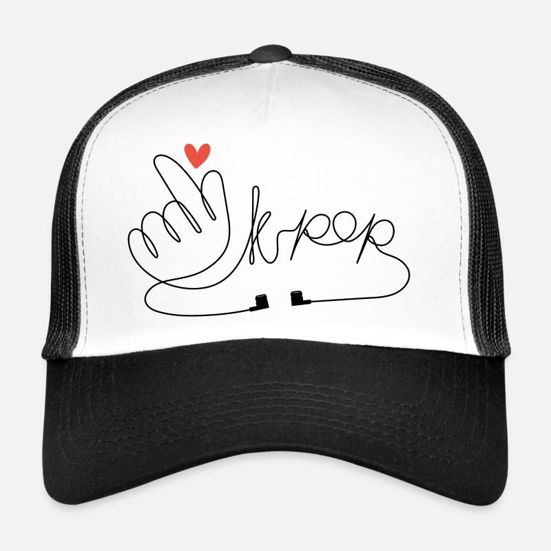 K-pop Korean Pop - Trucker Cap - white/black