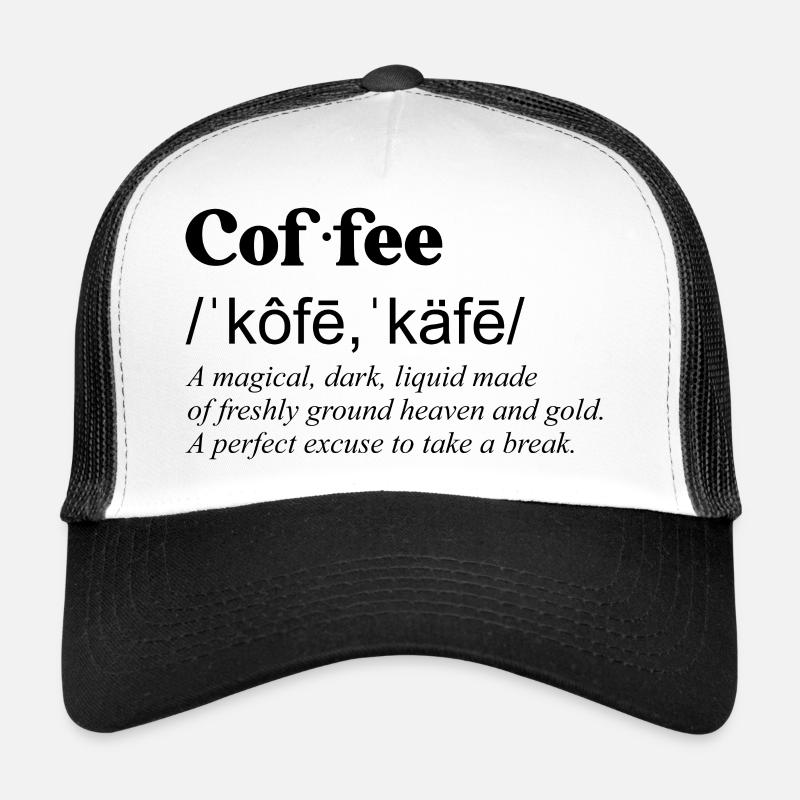 Cof Fee Minimalist Coffee Typography Trucker Cap