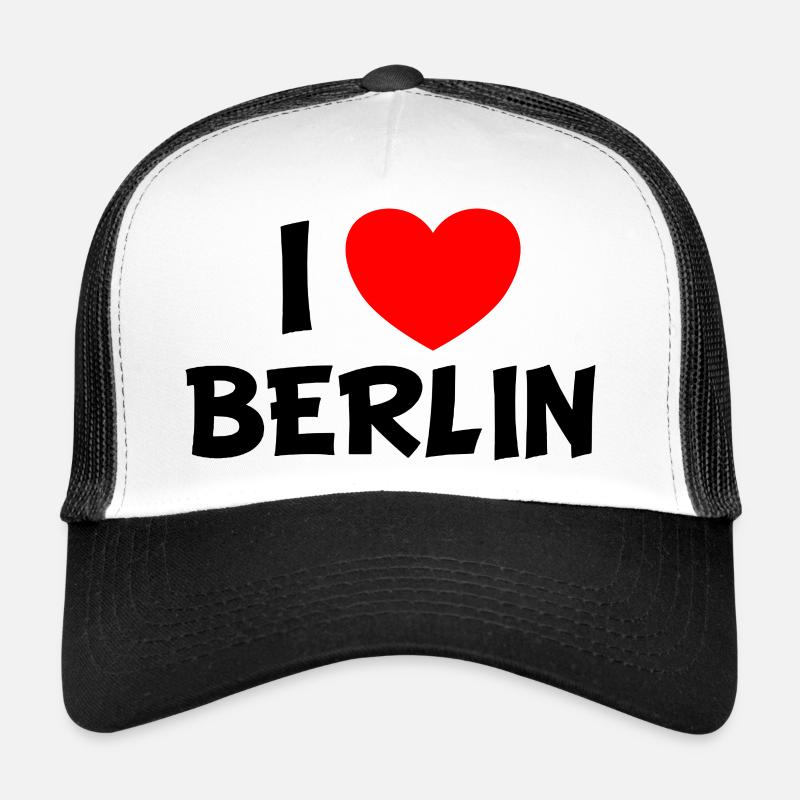 Das Berlin Design - I Love Berlin - Trucker Cap - Weiß/Schwarz