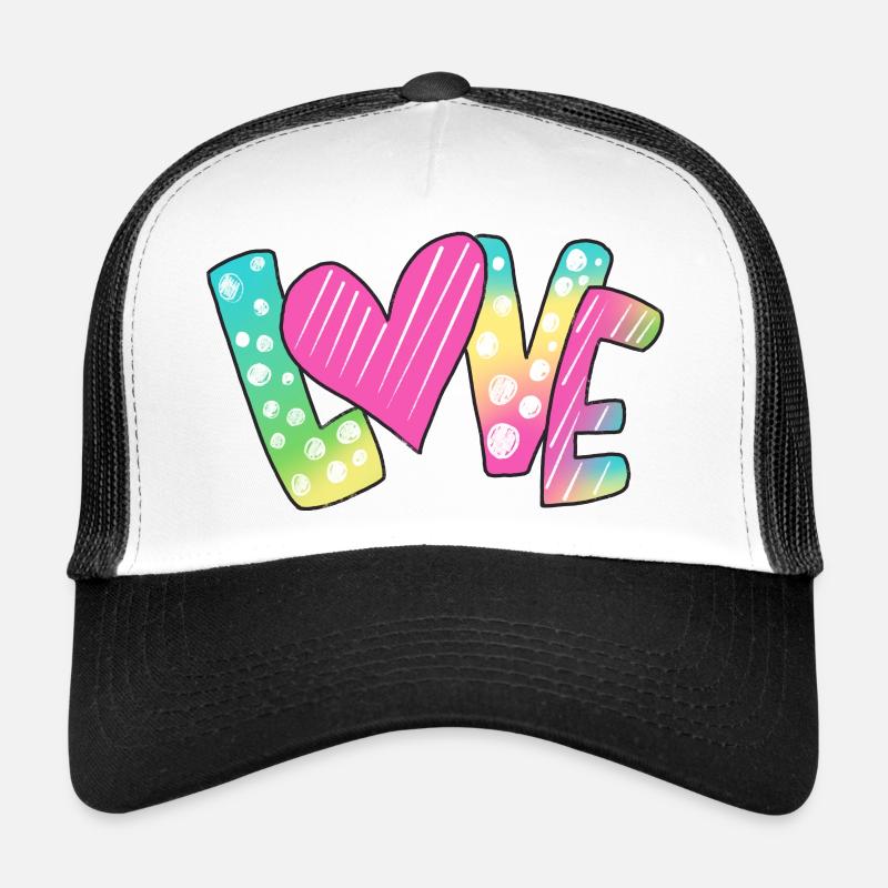 Liebe kunterbunt - Trucker Cap - Weiß/Schwarz