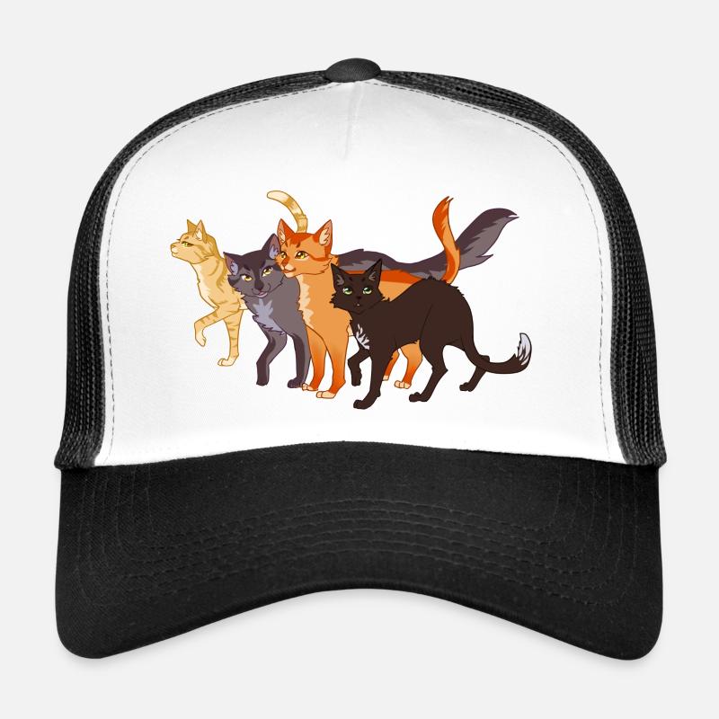 Warrior Cats Feuerstern Firestar Greystripe Katze - Trucker Cap - Weiß/Schwarz