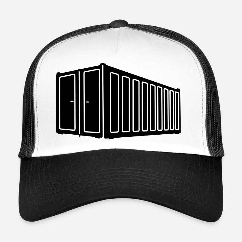 Logo logistique de l’image shadow du conteneur maritime - Casquette trucker  - blanc/noir