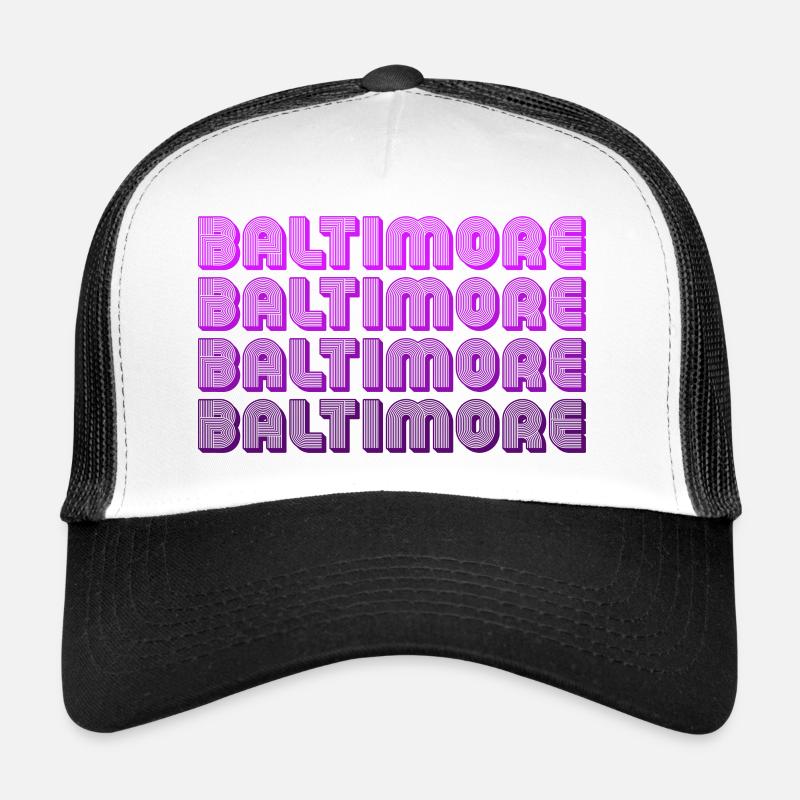 Baltimore Neon Grid Trucker Cap