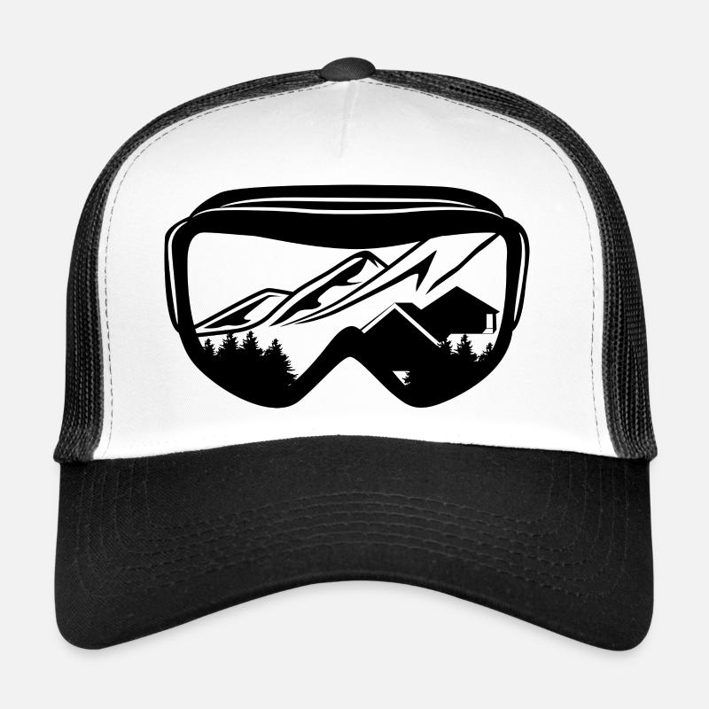 Snowboard Brille - Trucker Cap - Weiß/Schwarz