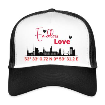 Hamburg - Endless Love - Trucker Cap - Weiß/Schwarz - Vorne