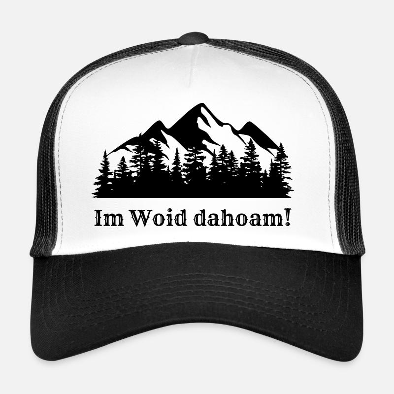 Im Woid dahoam! Bayerisch - Trucker Cap - Weiß/Schwarz