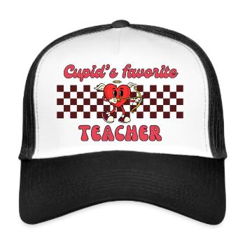 Professeur de la Saint-Valentin, professeur préféré de Cupidons - Casquette trucker  - blanc/noir - Devant
