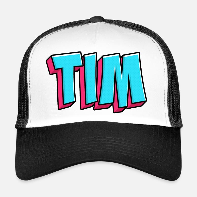 Namen Motiv: Tim - Trucker Cap - Weiß/Schwarz