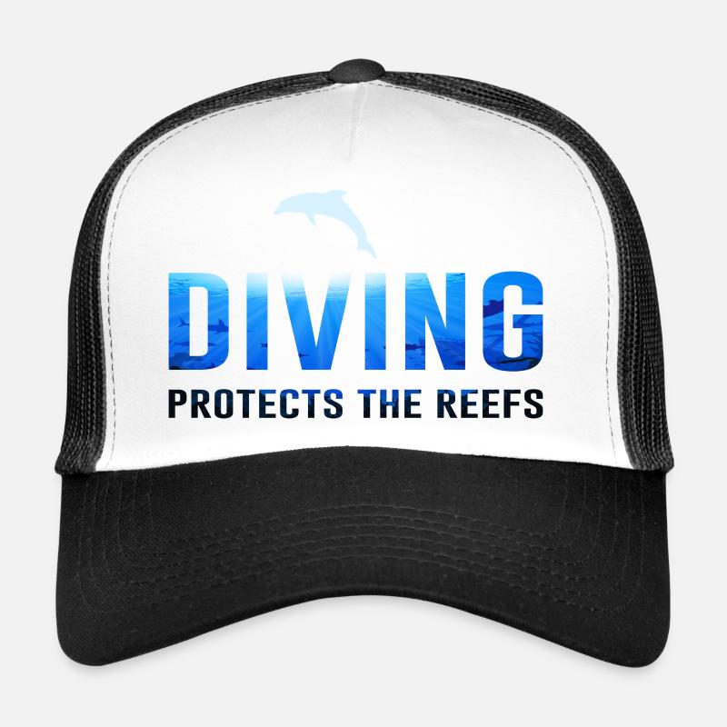 Tauchen Taucher Naturschutz Spruch Delphin Trucker Cap