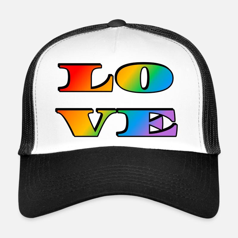 Retro Rainbow Love Trucker Cap