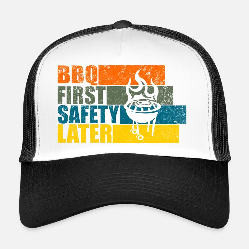 BBQ FIRST SAFETY LATER Trucker Cap