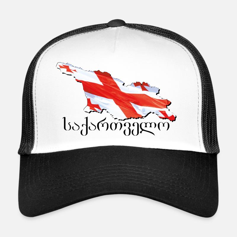 Georgia flag in Georgia map GE Trucker Cap