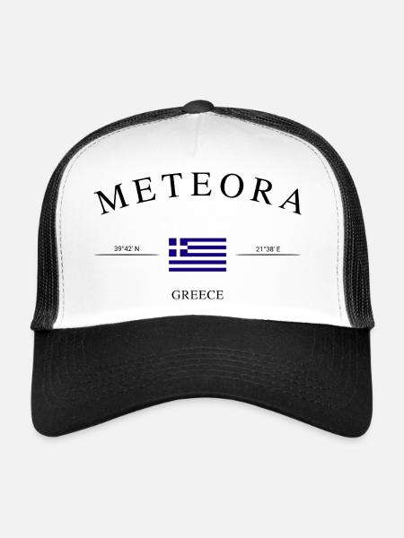 Meteora Greece – Holiday Souvenir &amp; Gift - Trucker Cap - white/black - Front