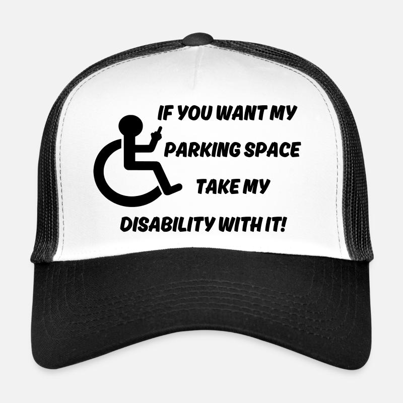 Möchten Sie meinen Rollstuhlparkplatz? # - Trucker Cap - Weiß/Schwarz