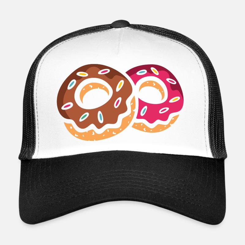Deux beignets colorés avec glaçage Casquette trucker 