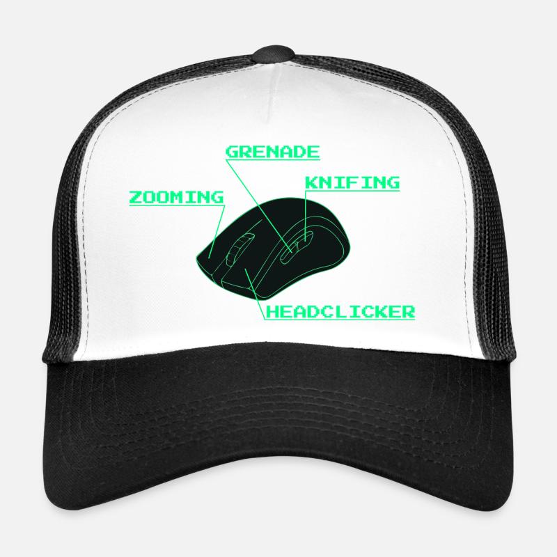 Headclicker Gaming Blueprint Neon Design - Trucker Cap - white/black