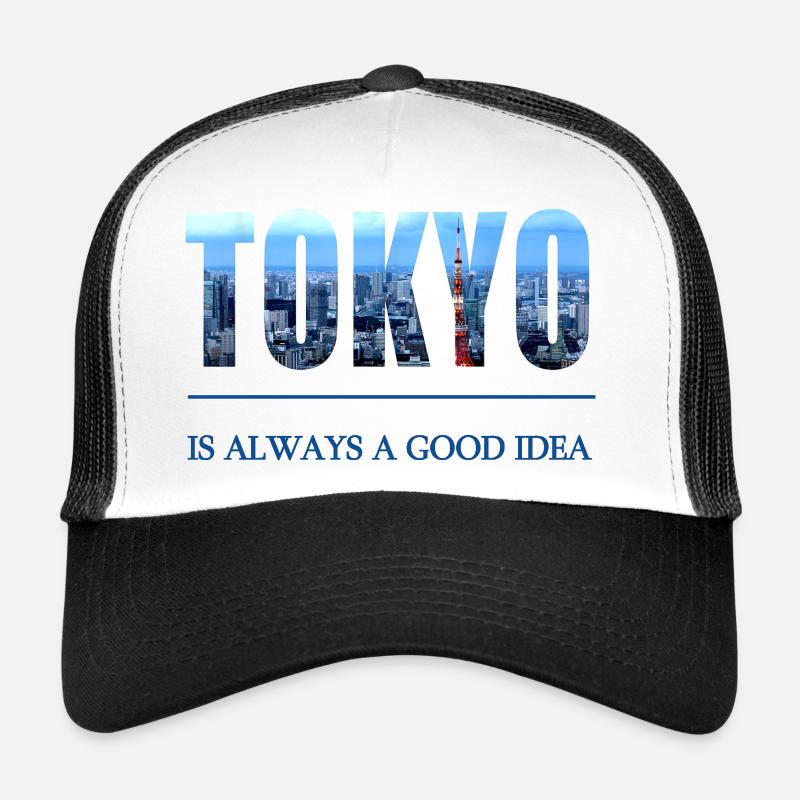 Tokyo Skyline Schriftzug – Immer eine gute Idee Trucker Cap