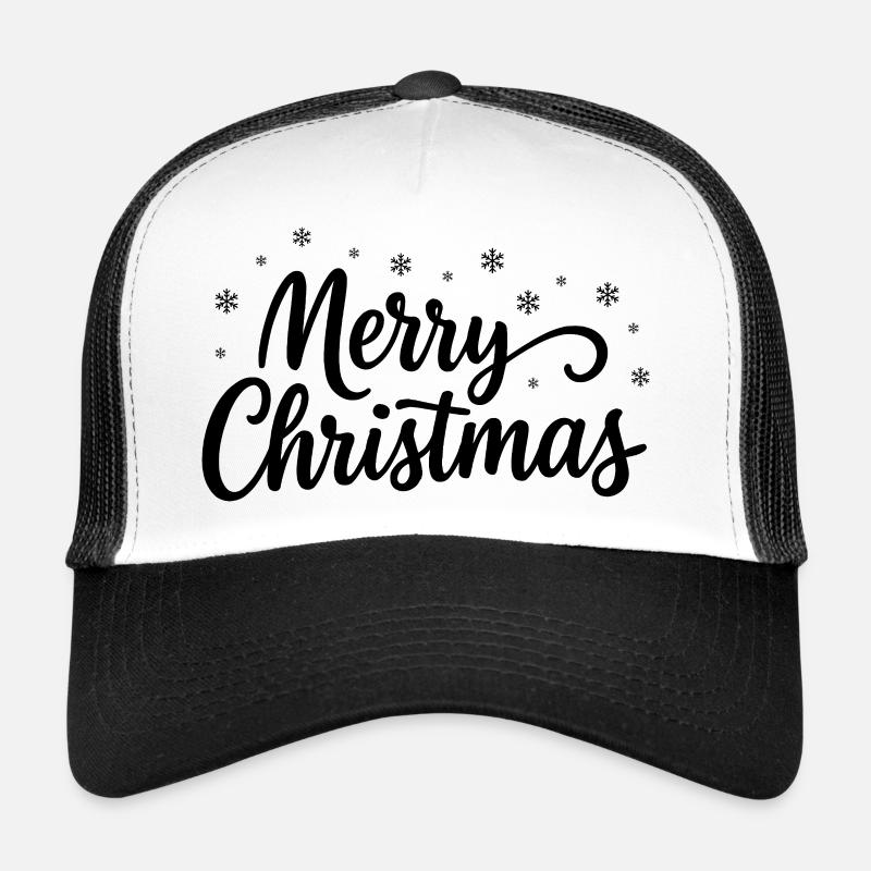 Lettres de Joyeux Noël avec des flocons de neige Casquette trucker 