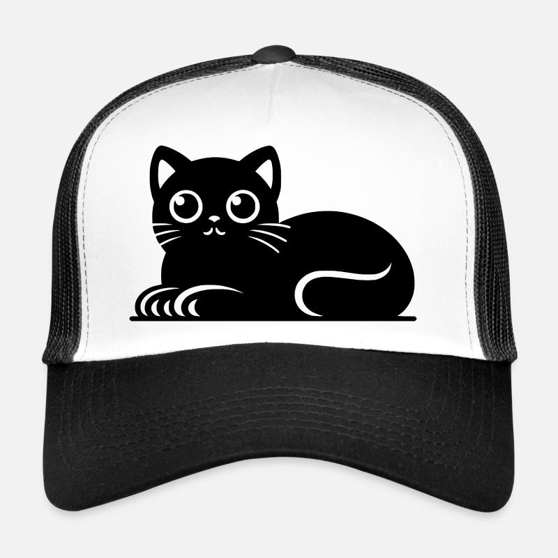 Dessin mignon de style tatouage de chat chat Casquette trucker 
