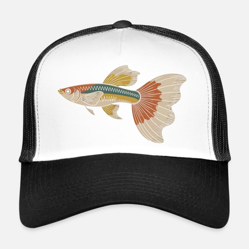 Colored Goldfish Vintage Print Trucker Cap