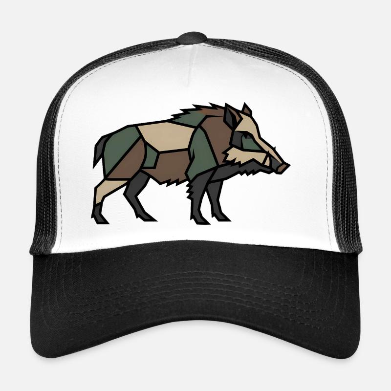Low Poly géométrique de sanglier Casquette trucker 