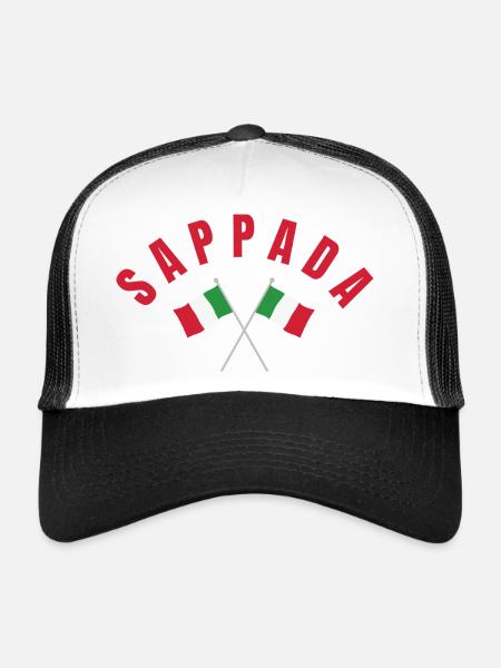 Drapeaux italiens de Sappada - Casquette trucker  - blanc/noir - Devant