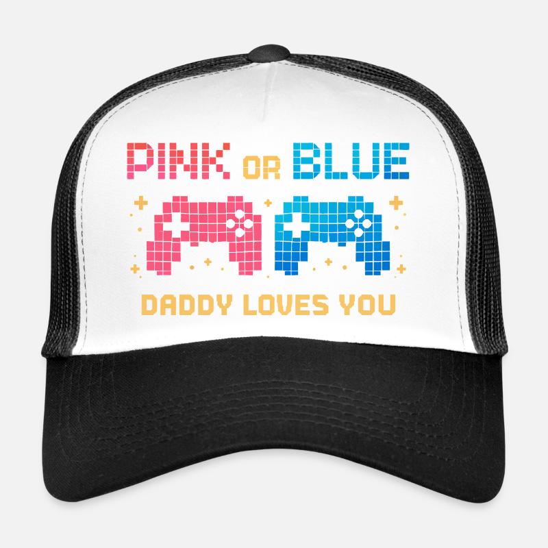 Contrôleur de pixels rose ou bleu Casquette trucker 