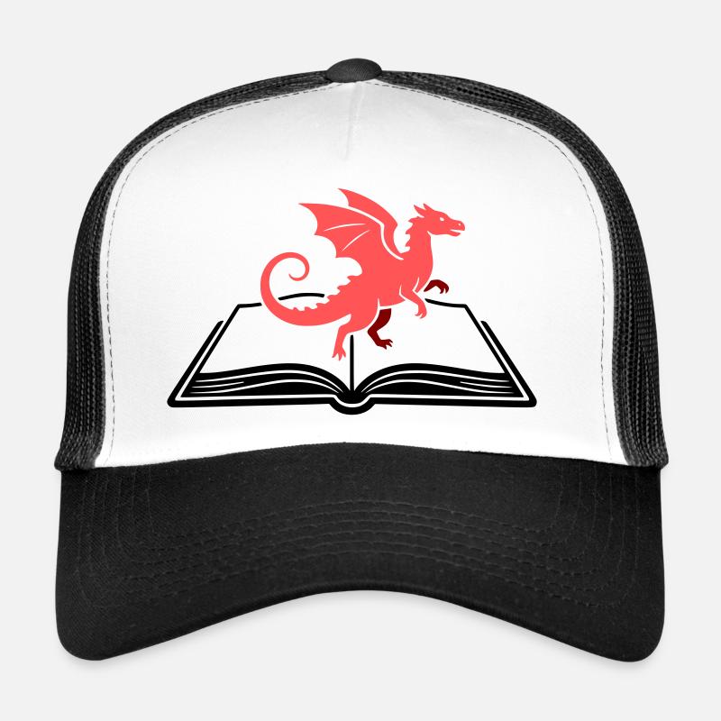 Dragon on Book Fantasy Trucker Cap