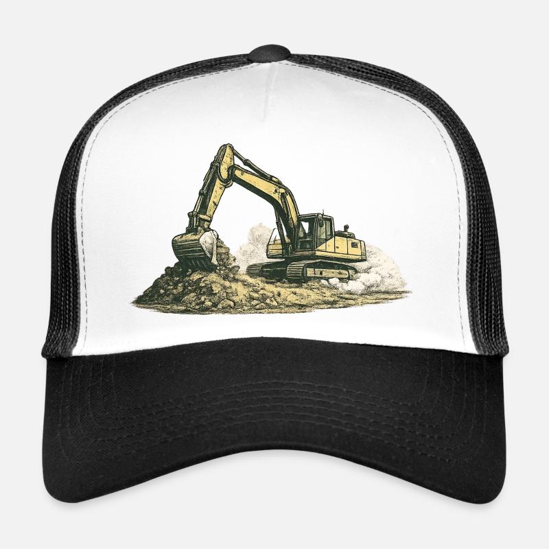 Vintage Bagger Baustelle Baumaschine Trucker Cap