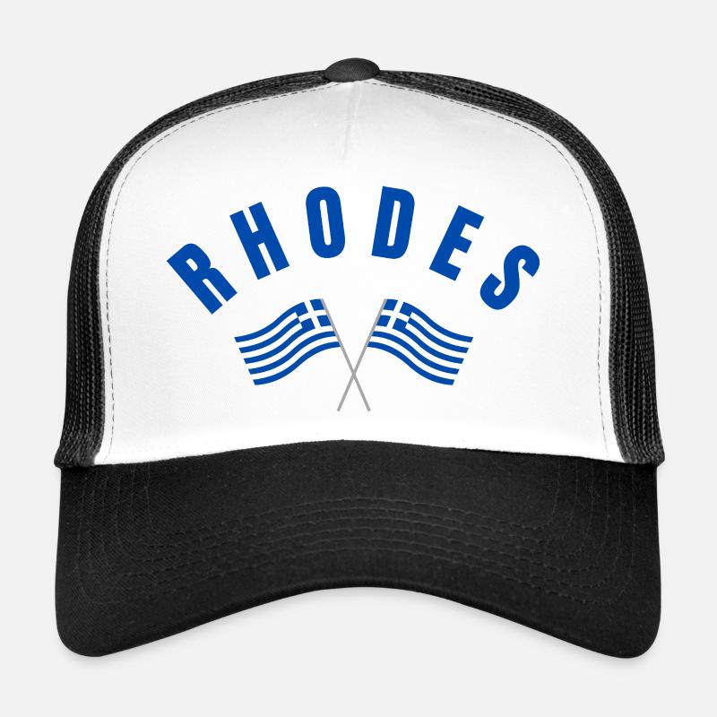Drapeaux grecs de Rhodes croisés Casquette trucker 