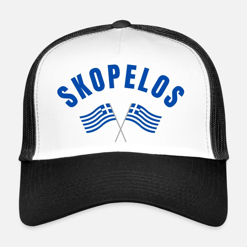 Emblème des drapeaux grecs de Skopelos Casquette trucker 