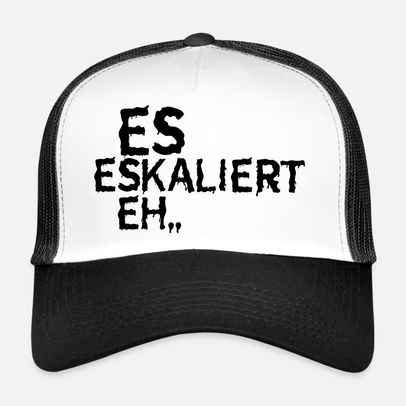 Es Eskaliert eh... - Trucker Cap - Weiß/Schwarz