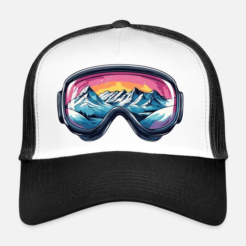 Ski Goggles Mountains Ski Trucker Cap