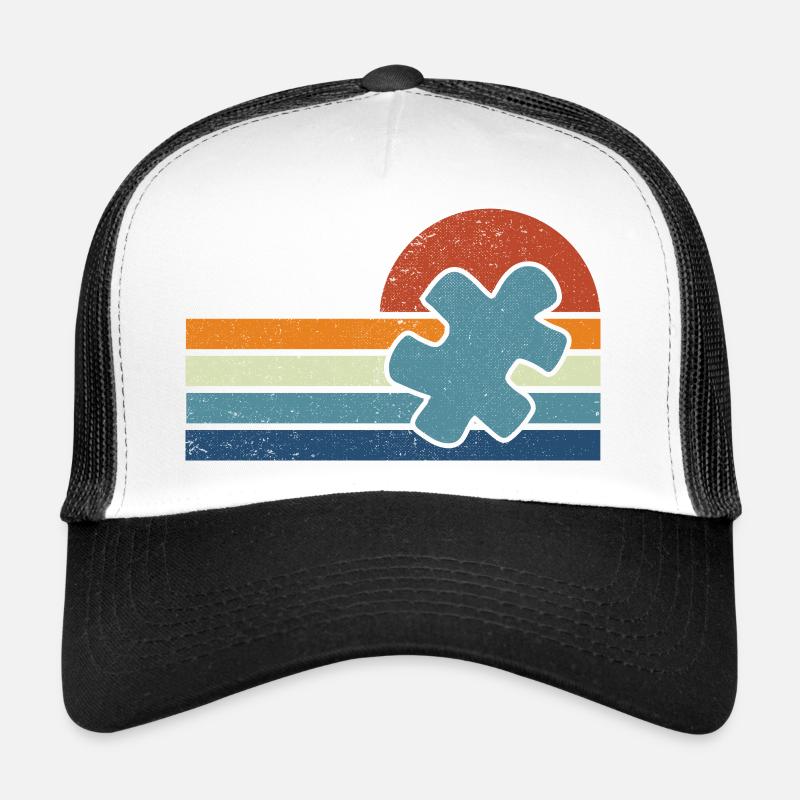 Autisme Vintage Coucher de Soleil Casquette trucker 