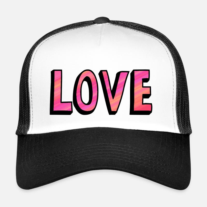 AMOUR - Casquette trucker  - blanc/noir