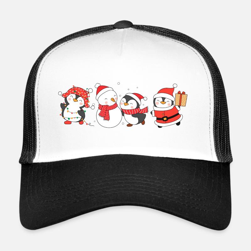 Drôle de Noël pinguin. Pinguin de Noël Casquette trucker 