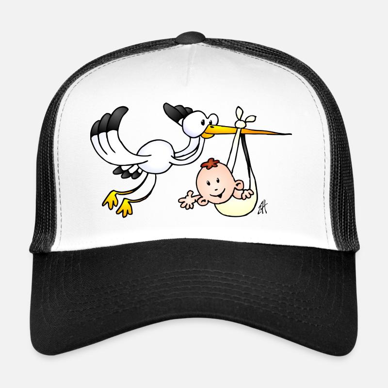 La cigogne apporte le bébé. Casquette trucker 