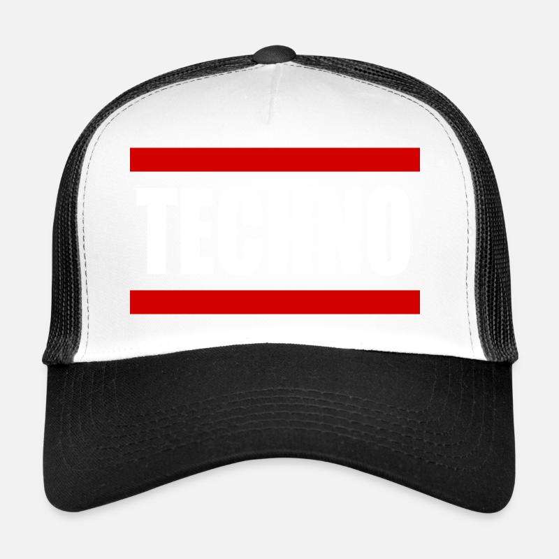 Techno Rave Music - Trucker Cap - white/black