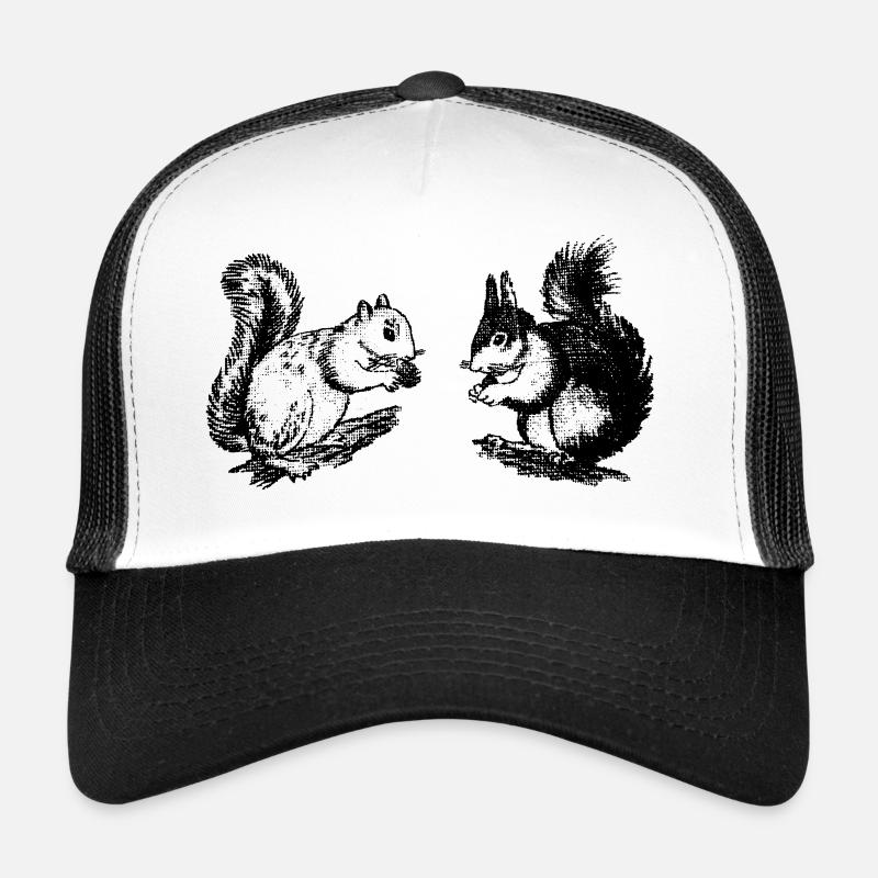 squirrelDUO - Trucker Cap - Weiß/Schwarz