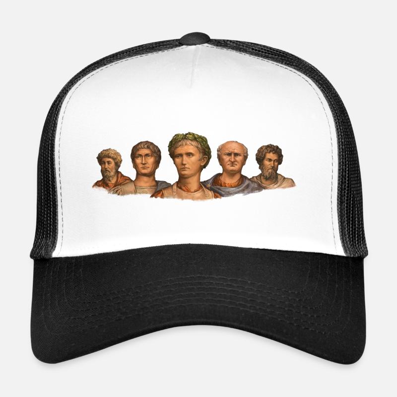 Büsten römischer Kaiser - Trucker Cap - Weiß/Schwarz